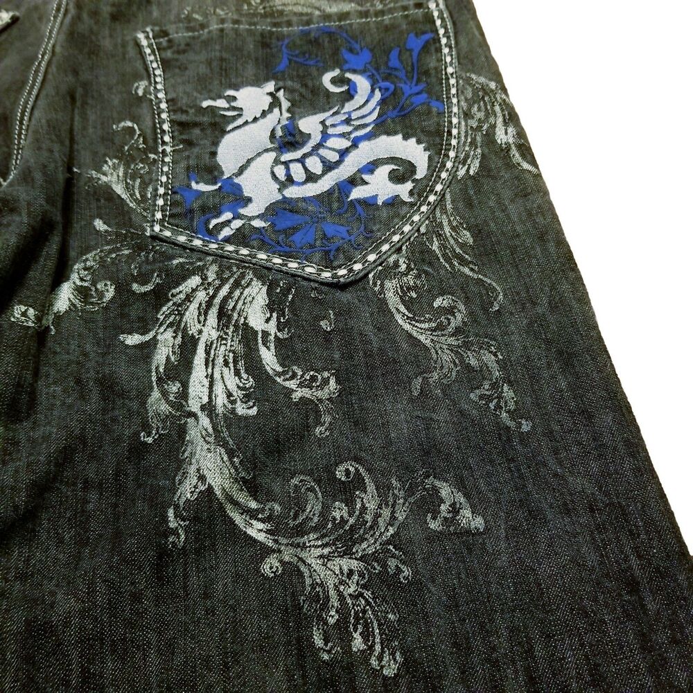 Russo Jean Shorts Men's Size 40 Vintage Denim Streetwear Y2K Hip Hop (40x14.5) - Picture 5 of 7